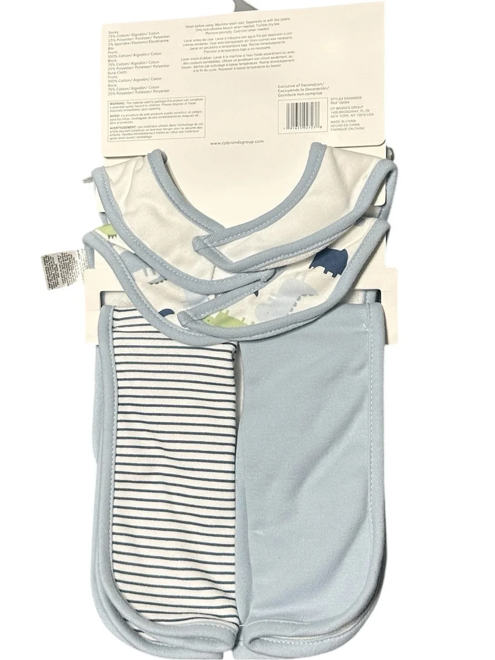 Daddy's Dino-Dude Baby Bib & Sock Set - 0/12 Month 6 piece gift set